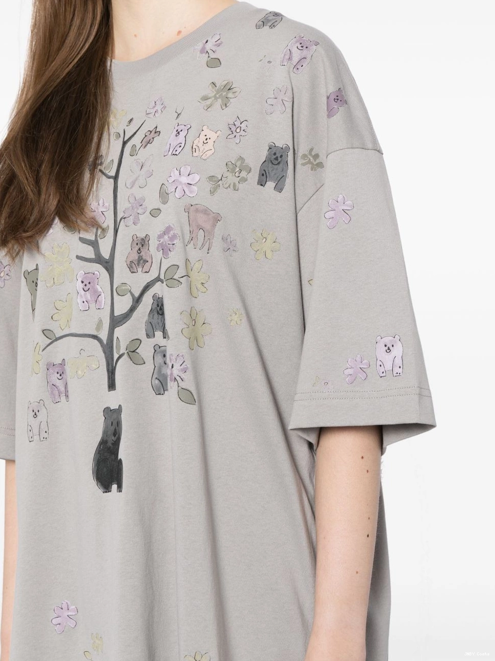 Affordable short t-shirt JNBY printed sleeved bear Women 0418